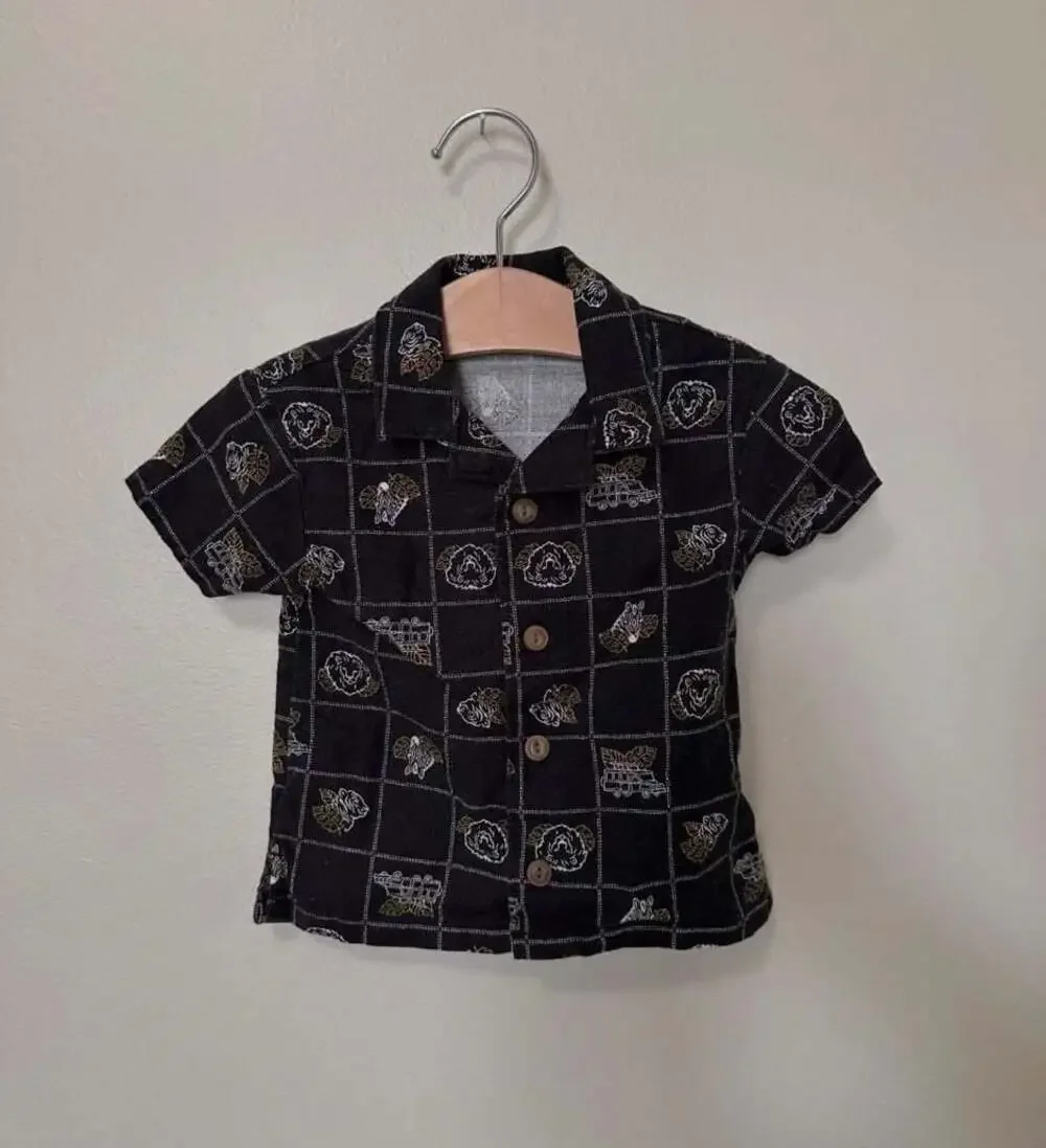 Old Navy Toddler Boys Safari Animal Print Button-Down Shirt